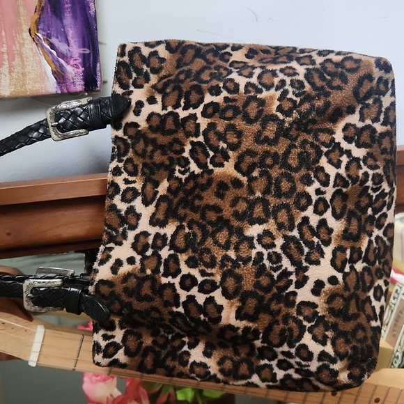 Vintage Brighton Leopard Faux Fur and Leather Shoulder Bag - Picture 5 of 15